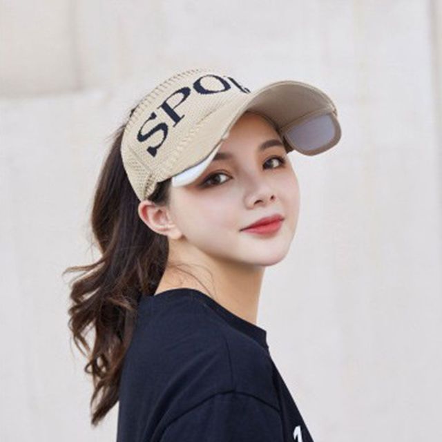 썬캡 여성용 베이지 여름 스포츠
