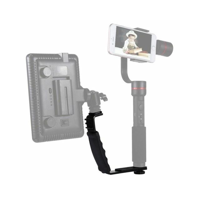DSLR LED 라이트 핸들 그립 콜드슈 마운트 브라켓 홀더 L 카메라