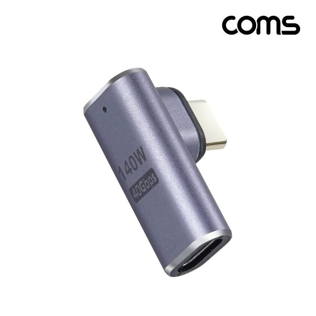 USB 4.0 C타입 꺾임 젠더, 140W 고속 변환 케이블