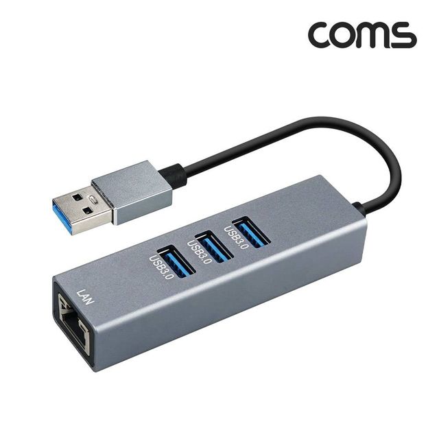 TBZ Coms USB 3.0 허브 3포트 3Port LAN RJ45 10 100 1000Mbps Gigabit 기가비트 이더넷 랜카드 FR548