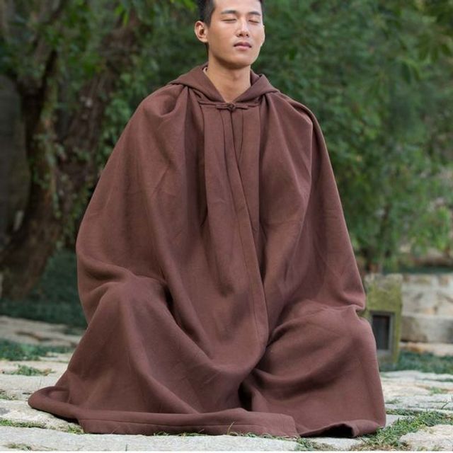 신상 남성 스님 명상 후드 망토 두루마기 편안한 집복