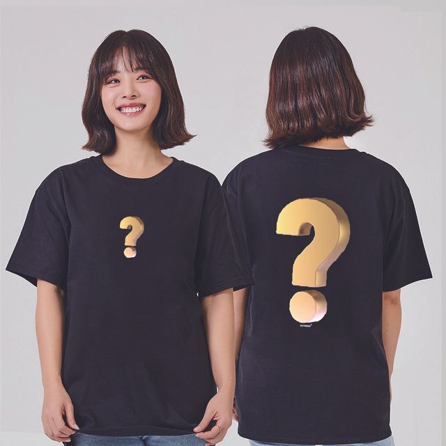 키밍 물음표 남성반팔티 여름 라운드넥티셔츠