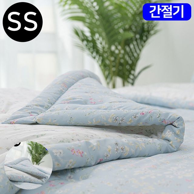 마이크로화이바이불 꽃무늬이불 빈티지플라워 마이크로 모달 간절기 이불 슈퍼싱글 SS 블루
