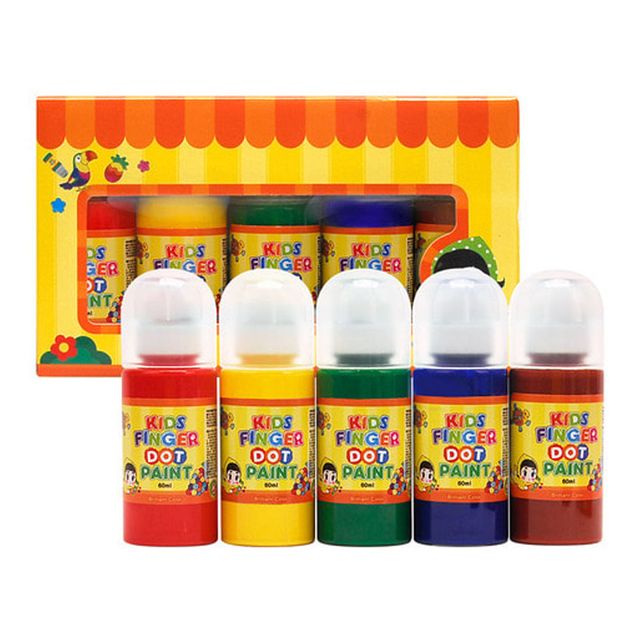 키즈맘아트 키즈 핑거 페인트 러블리 세트 (60ml x 5색)