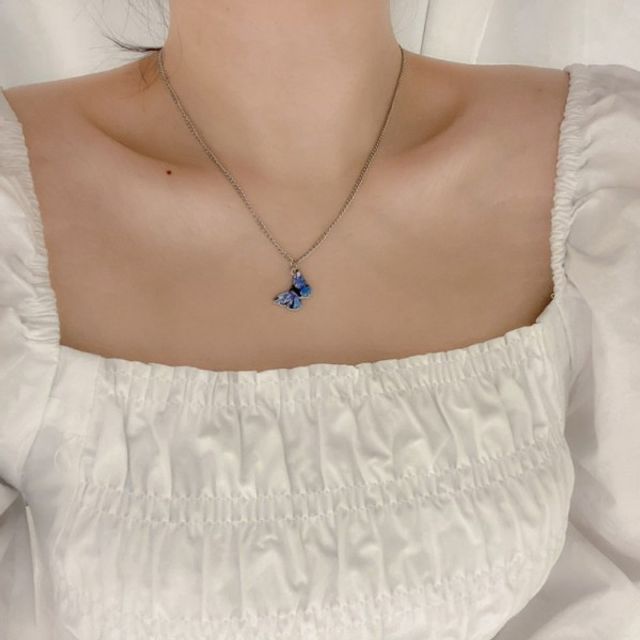 패션반지 목걸이 써지컬스틸 심플 버터플라이 컬러풀