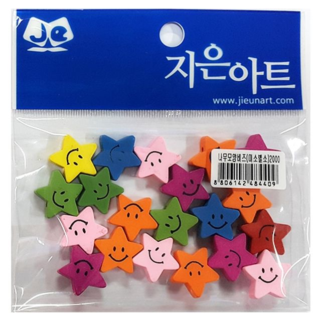 혜명몰 나무모양비즈(미소별소) 목걸이비즈 나무공예품 비즈공예재료 비즈팔찌재료 컬러비즈