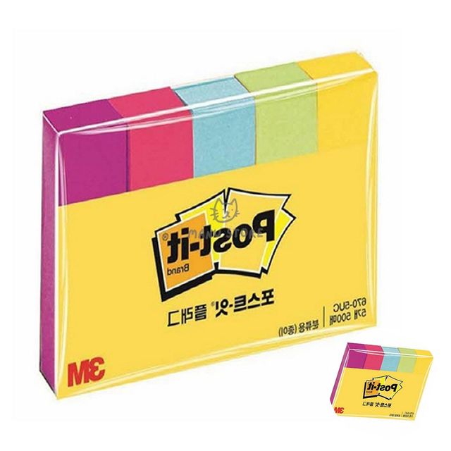 강한점착용노트 호텔메모지 포스트잇 플래그 분류용 종이 50x15mm