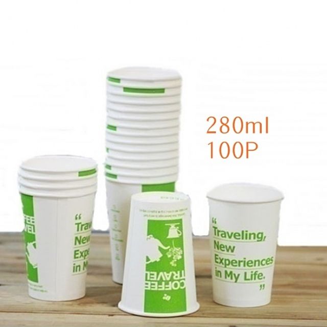 이라이프 종이컵 280mL 100P - 일회용 테이크아웃 컵