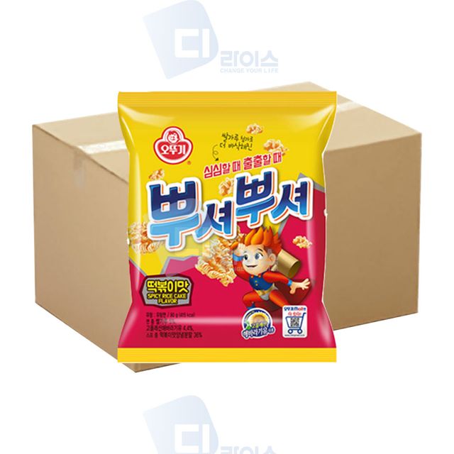 오뚜기 뿌셔뿌셔 떡볶이맛 24봉 1박스 간식 과자