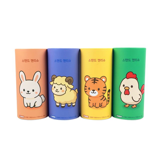 스탠드 캔티슈 50매 4P 차량용티슈 팝업티슈