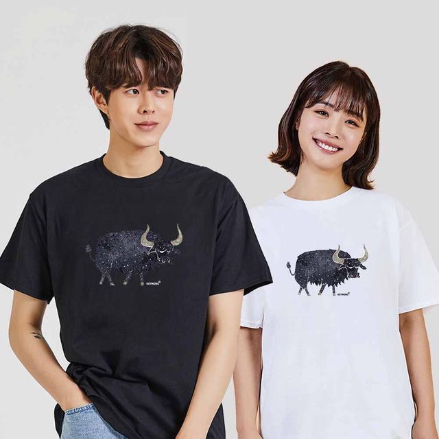 키밍 흑소 디지털프린팅 반팔티 오버핏 티셔츠