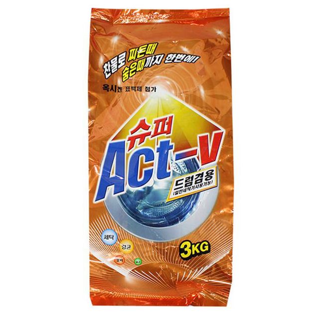 슈퍼 액트브이 드럼 세탁기 겸용 세제 3kg 세탁 세제