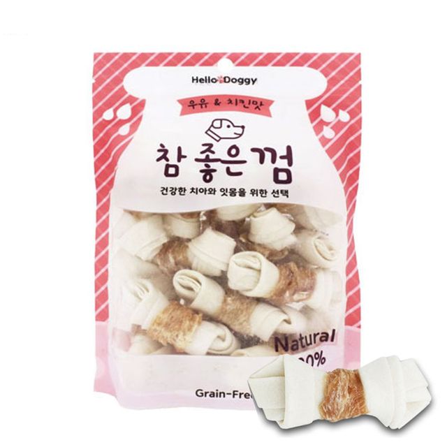 헬로도기 참 치킨맛 우유 좋은껌 강아지 15P 간식