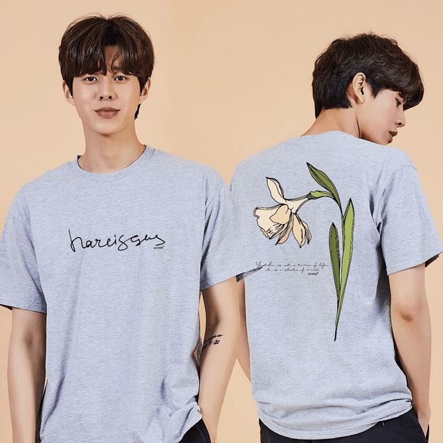 키밍 Narcissus 캐주얼셔츠 남자봄티셔츠