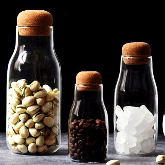 코르크 유리병 보틀 밀폐유리병 물병 술 용기 150ml H