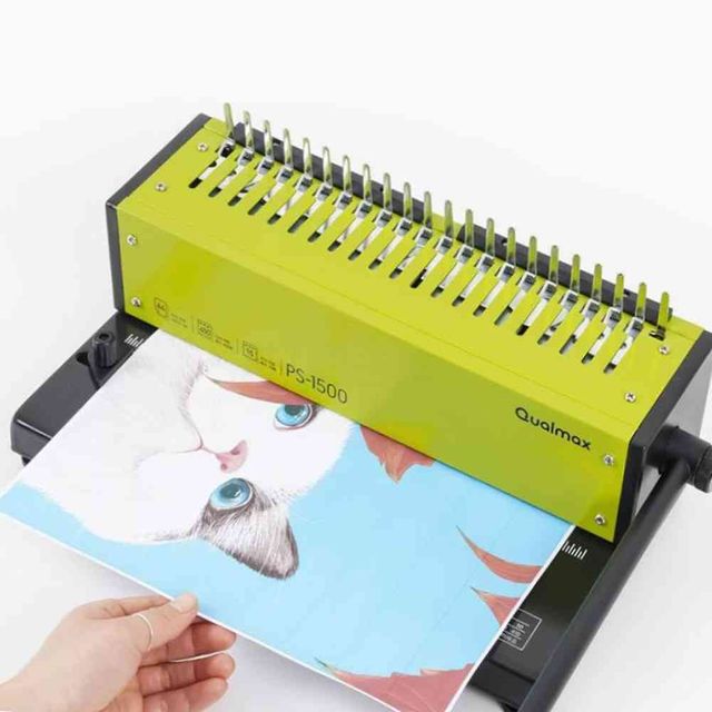 퀄맥스 A4 플라스틱링 제본기 Qualmax PS 1500 수동제본기 문서제본기