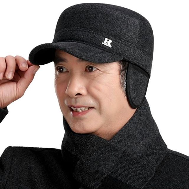 중년남성 신사모자 일체형 귀달이 겨울모자 캡모자