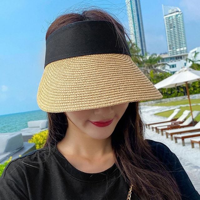 여성 데일리 비치 밀짚 썬캡