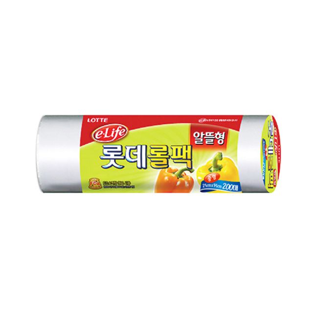 혜명몰 롯데롤백(알뜰형)25X35X200매 얼음주머니 크린롤백 핑크솔트 밀폐용기 코스터제작