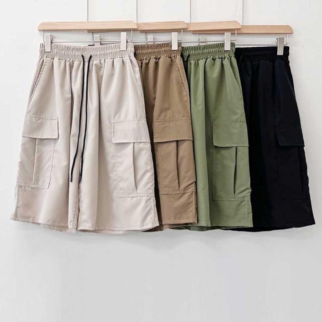 여자 카고 반바지 허리핀턱 주름 오버핏 힙한 바지