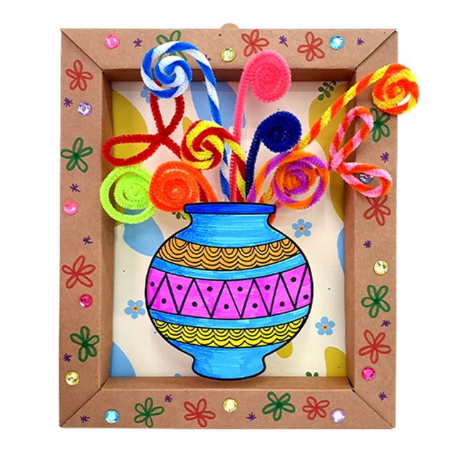 (만들기대장) 모루화분 입체액자 만들기 3EA - 창의적 DIY 화분 액자 키트