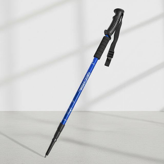경량 3단 등산스틱 135cm 블루 트레킹폴 접이식 보행 지팡이