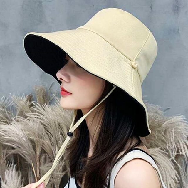 버킷햇 무지 양면 여성 벙거지 데일리