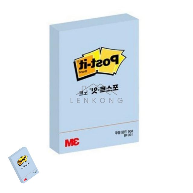체크리스트메모지 강한점착용노트 포스트잇 노트 크림블루 51x76mm 하늘
