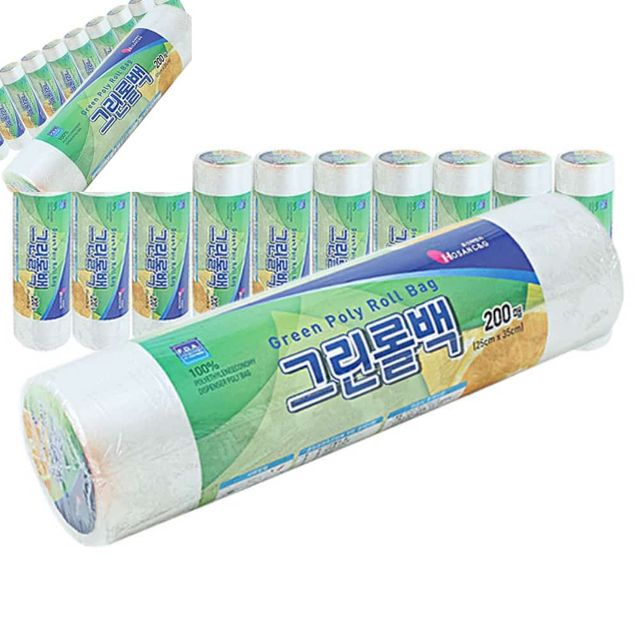 그린롤백 25x35x200매 30개입 두루마리비닐 업소용비닐 대용량비닐봉투 투명비닐봉투
