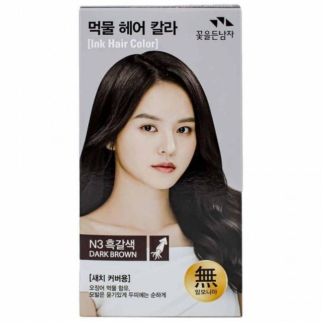 꽃을든남자 새치 커버 먹물 헤어 염색 크림 흑갈색
