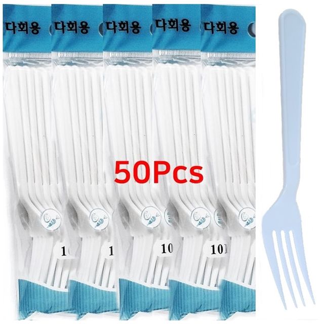 다회용포크 50P 일회용포크 플라스틱포크