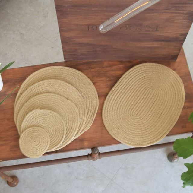 로프코스터 50x35cm 라탄테이블매트 벤치의자방석