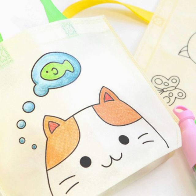 에코백 만들기 6종 유아미술재료 초등생만들기 어린이만들기키트 유치원미술재료 에코백꾸미기그림