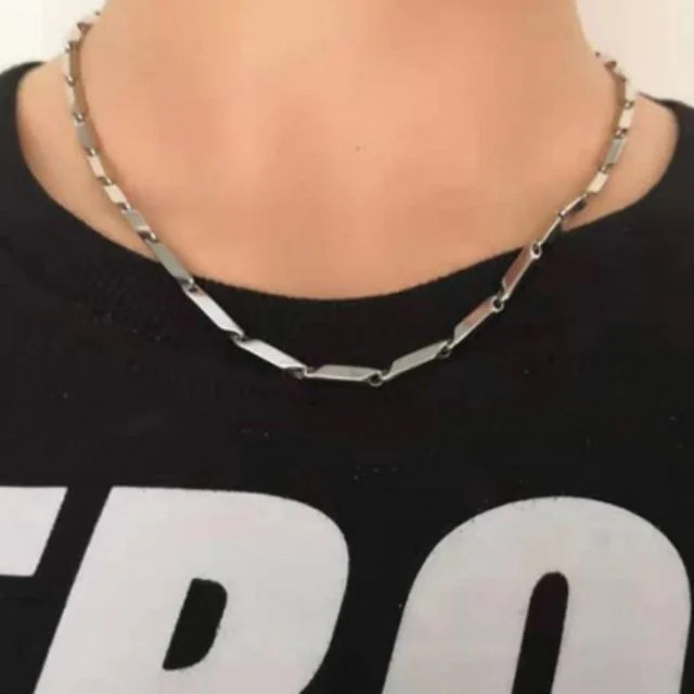 목걸이(5mm) 트위스트 스틸 남자 대나무 체인 써지컬