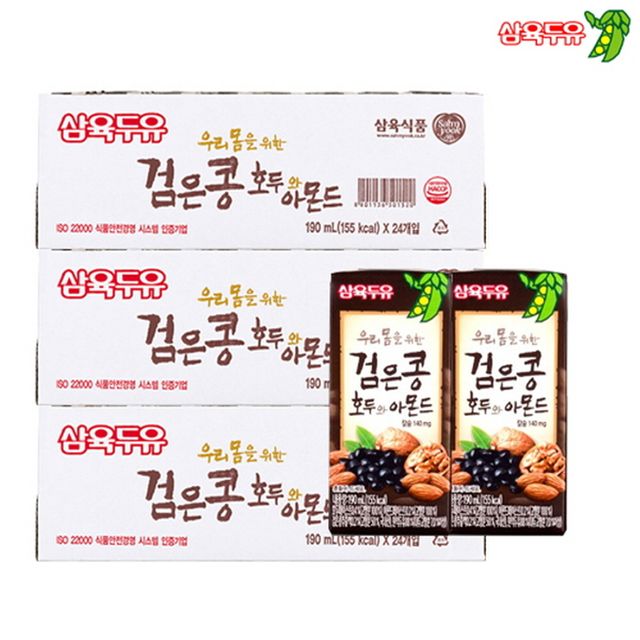 삼육두유 검은콩 호두와 아몬드 190ml(155kcal) 72개입