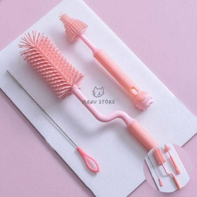 물병실리콘솔 틈새솔 세척솔 병솔 3종세트