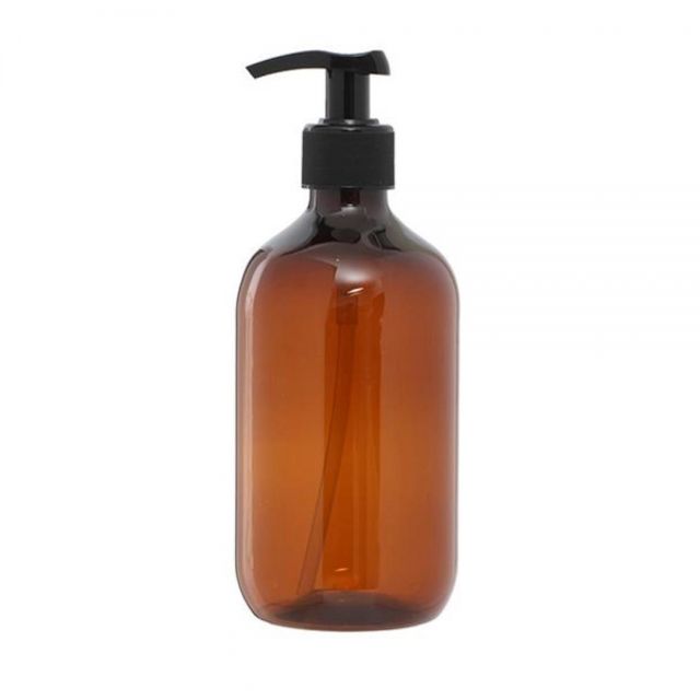 베이직 반투명 원통 샴푸용기 500ml-브라운 샴푸공병