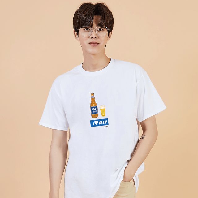 키밍 여름 맥주 남성티셔츠 반팔브랜드 부부커플티