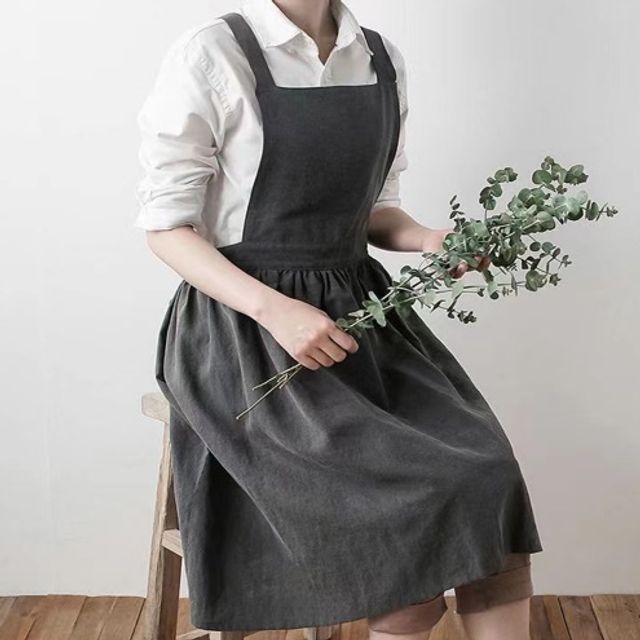 어린이집 교사 주방 카페 꽃집 주름 원피스 앞치마