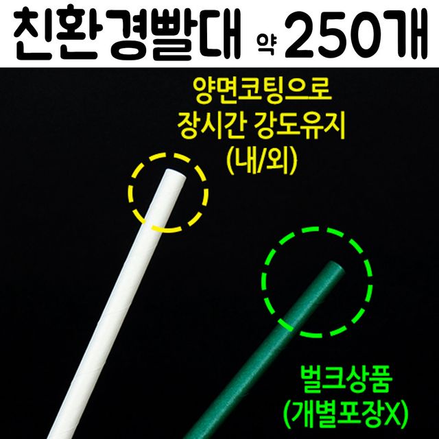 종이 빨대 21cm 생분해 커피 스트로우 홈 카페 용품