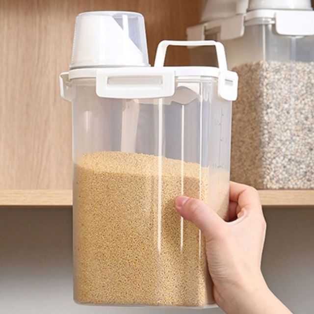 냉장고 용기 냉동실용 플라스틱 밀폐용기 2.5L 잡곡통