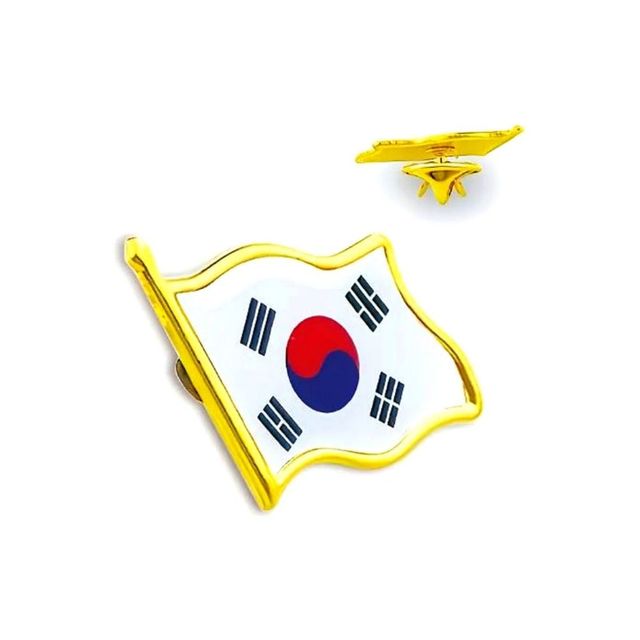 태극기 뱃지 애국 배지 국기 핀버튼 브로치 단체 행사용 기념일 선물 외국인 선물용
