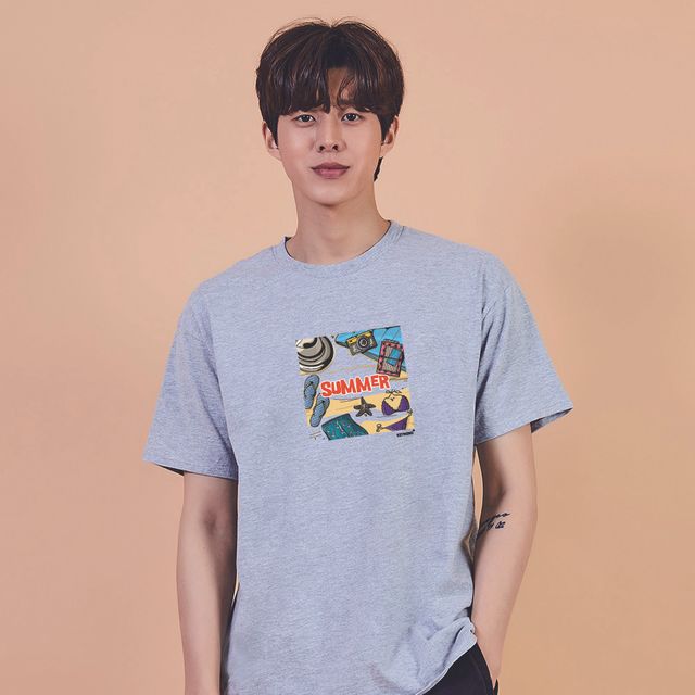 키밍 바다 비키니 모자 휴가룩 시원한 티셔츠