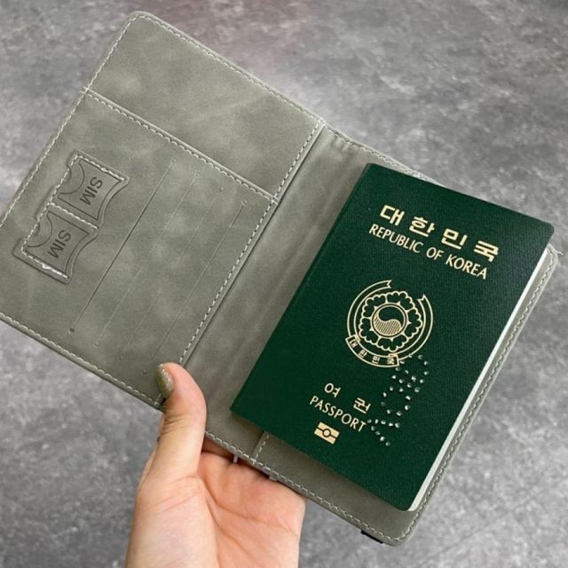 RFID 차단 밴드형 여권 케이스 파우치 그레이 커버 신형 여권지갑