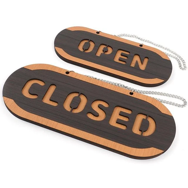 OPEN/CLOSED 오픈클로즈 우드 사인걸이 매장 문패