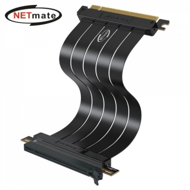 강원전자 넷메이트 PCI-E 4.0 라이저 케이블 200mm 블랙 일자형