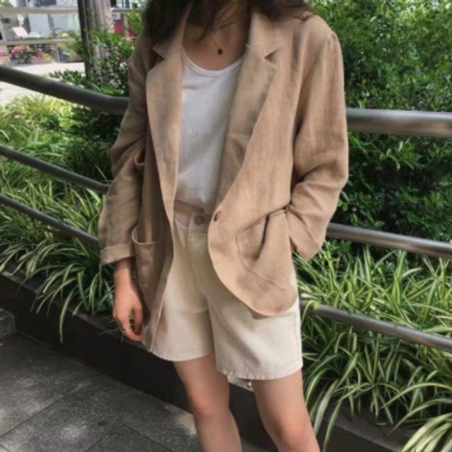 여성오피스룩 린넨자켓 코트 셔츠자켓 캐쥬얼 간절기