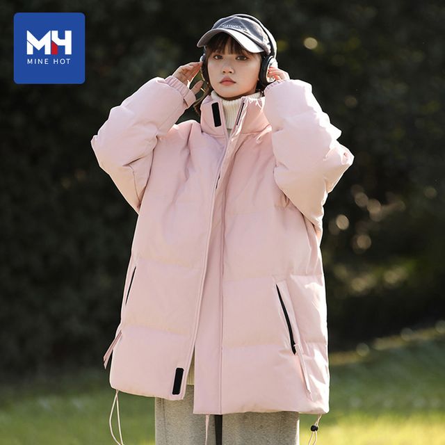 겨울 오리털 다운재킷 여성 따뜻한 커플룩