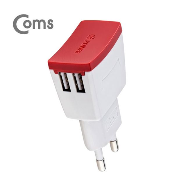Coms G POWER 가정용 5V 2A 충전기 USB 2포트 화이트