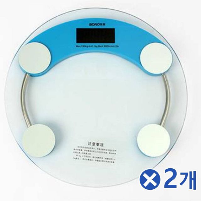 TBZ 투명 원형 디지털 체중계 블루x2개 튼튼한체중계